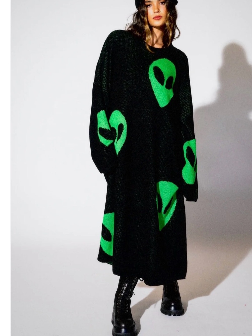 Dressed in Lala Brand New Oversized Knit Dress “Alien Lover”